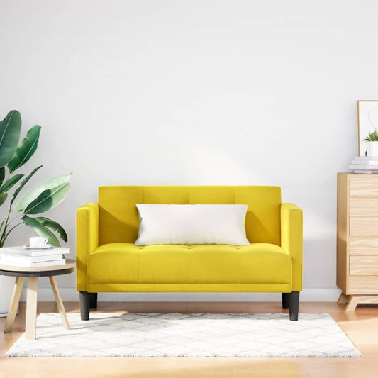 Zweisitzer-Sofa Gelb 111 cm Samt