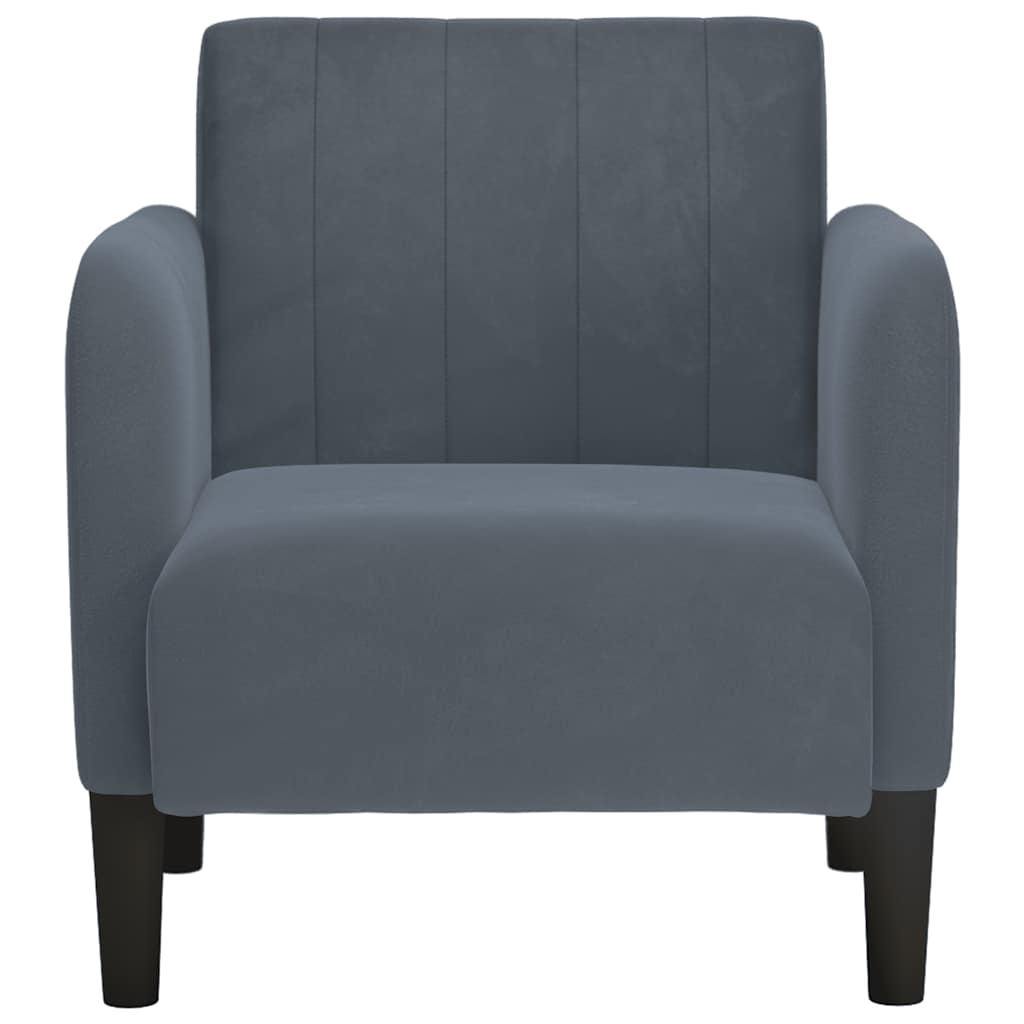 Sessel mit Armlehnen Dunkelgrau 54 cm Samt