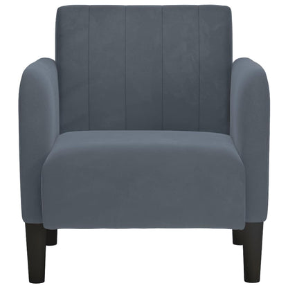 Sessel mit Armlehnen Dunkelgrau 54 cm Samt