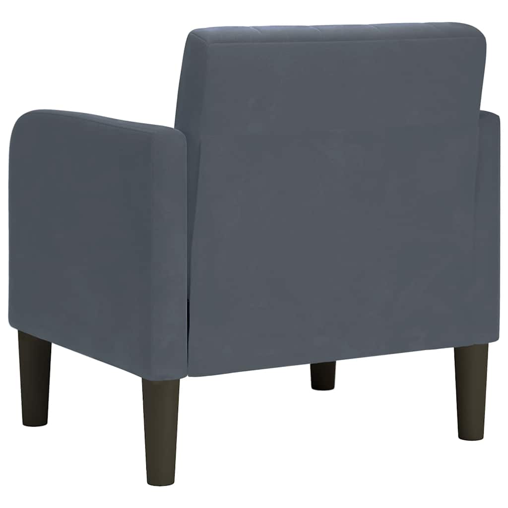 Sessel mit Armlehnen Dunkelgrau 54 cm Samt