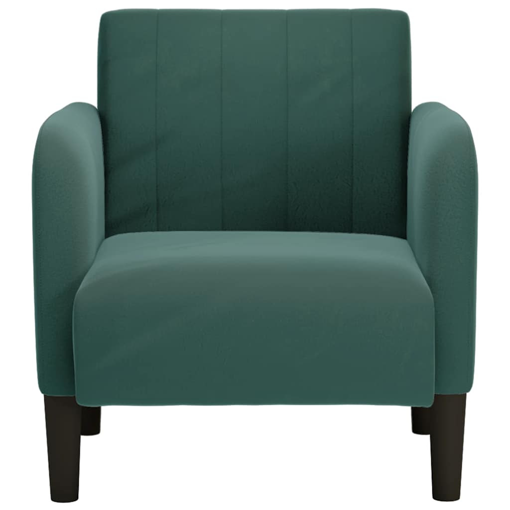 Sessel mit Armlehnen Dunkelgrün 54 cm Samt