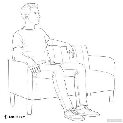 Zweisitzer-Sofa Hellgrau 109 cm Samt