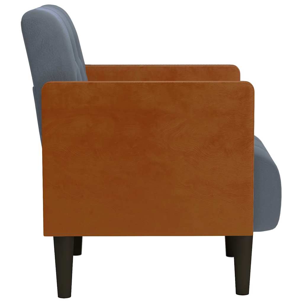 Sessel mit Armlehnen Dunkelgrau 55 cm Samt