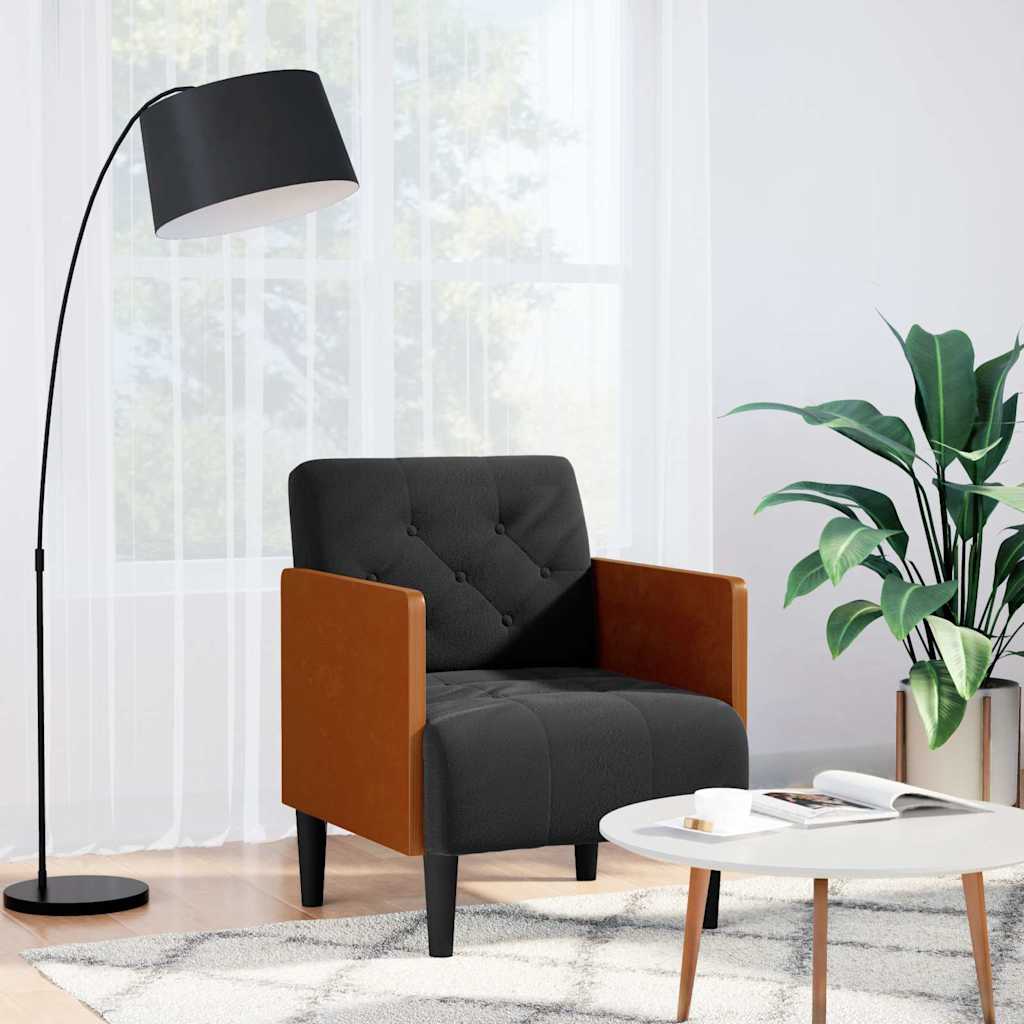 Sessel mit Armlehnen Schwarz 55 cm Samt