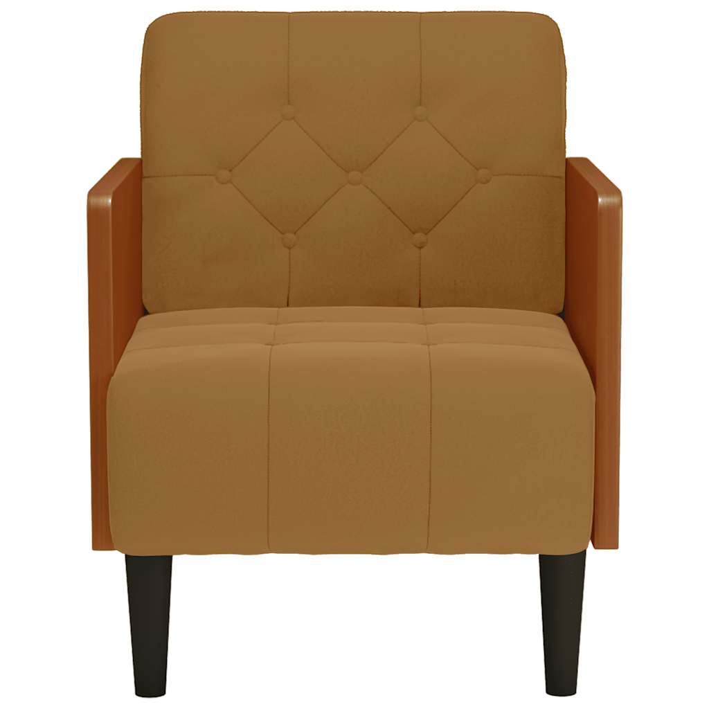 Sessel mit Armlehnen Braun 55 cm Samt