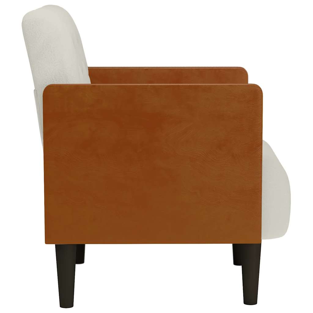 Sessel mit Armlehnen Creme 55 cm Samt