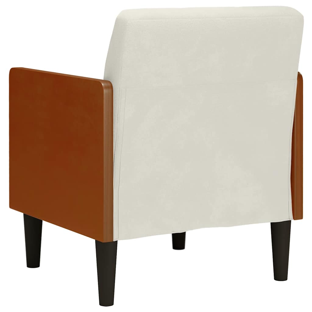 Sessel mit Armlehnen Creme 55 cm Samt