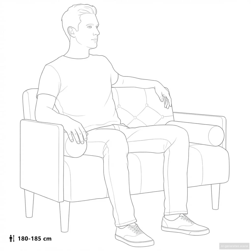 Zweisitzer-Sofa mit Nackenrollen Schwarz 110 cm Samt