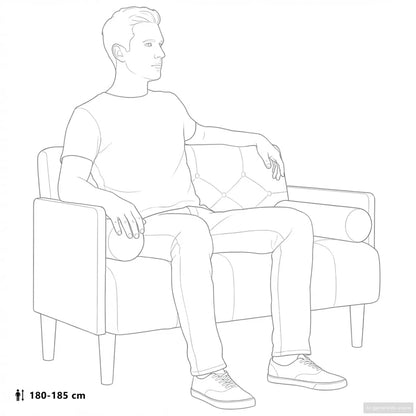 Zweisitzer-Sofa mit Nackenrollen Schwarz 110 cm Samt