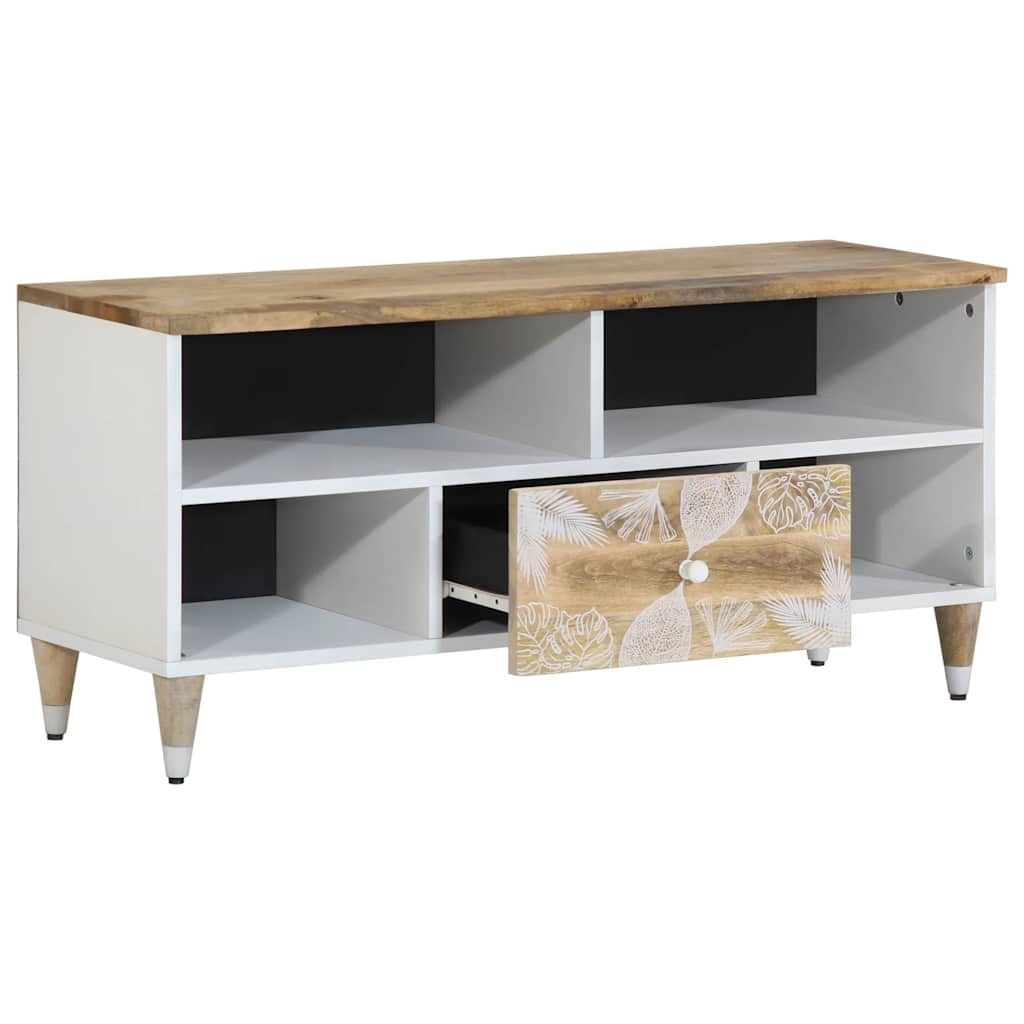 TV-Schrank 100x33,5x46 cm Massivholz Mango