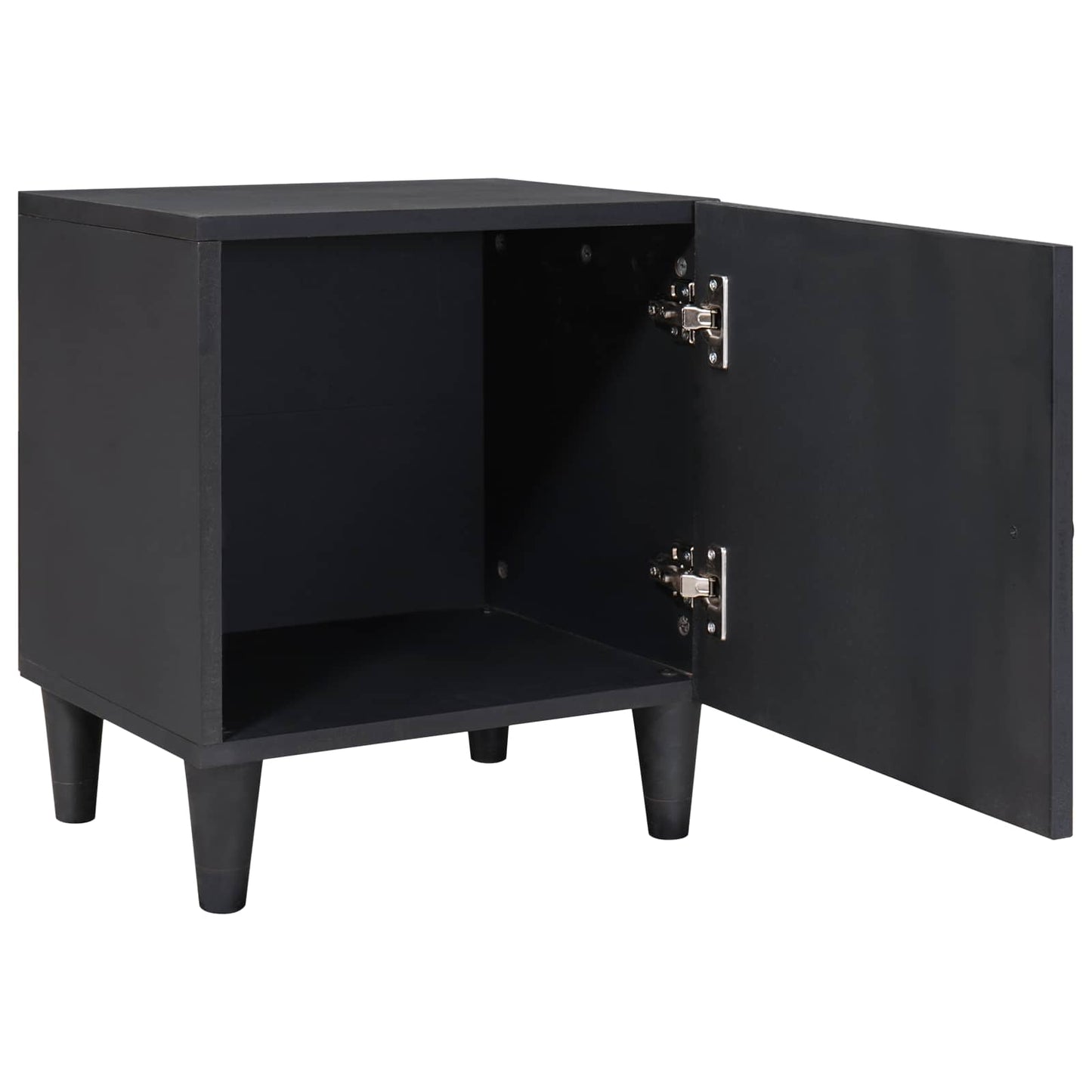 Nachttisch mit Tür 2 stk. Schwarz 40 x 33 x 46 cm