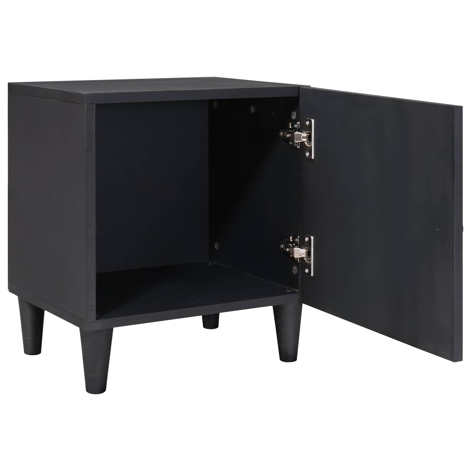 Nachttisch mit Tür 2 stk. Schwarz 40 x 33 x 46 cm