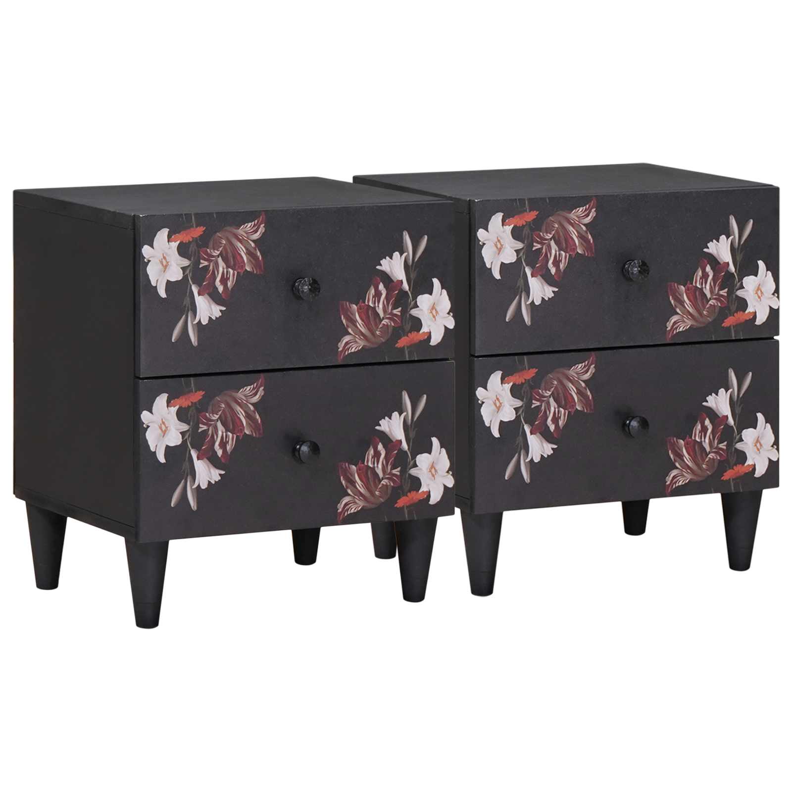 Nachttisch 2 stk. Braun 40 x 33,5 x 46 cm Massivholz Mango