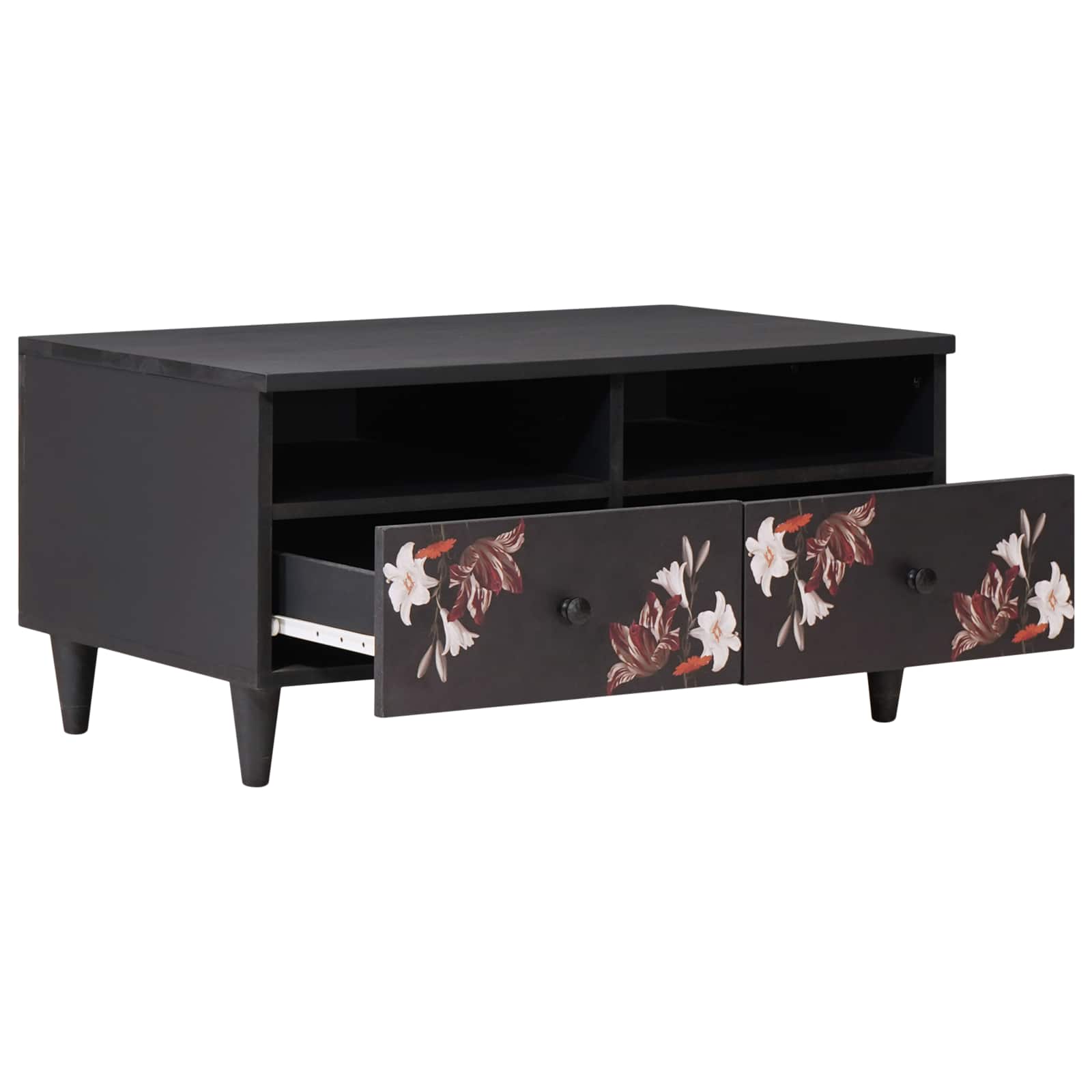 Couchtisch Mehrfarbig 80 x 54 x 40 cm Massivholz Mango