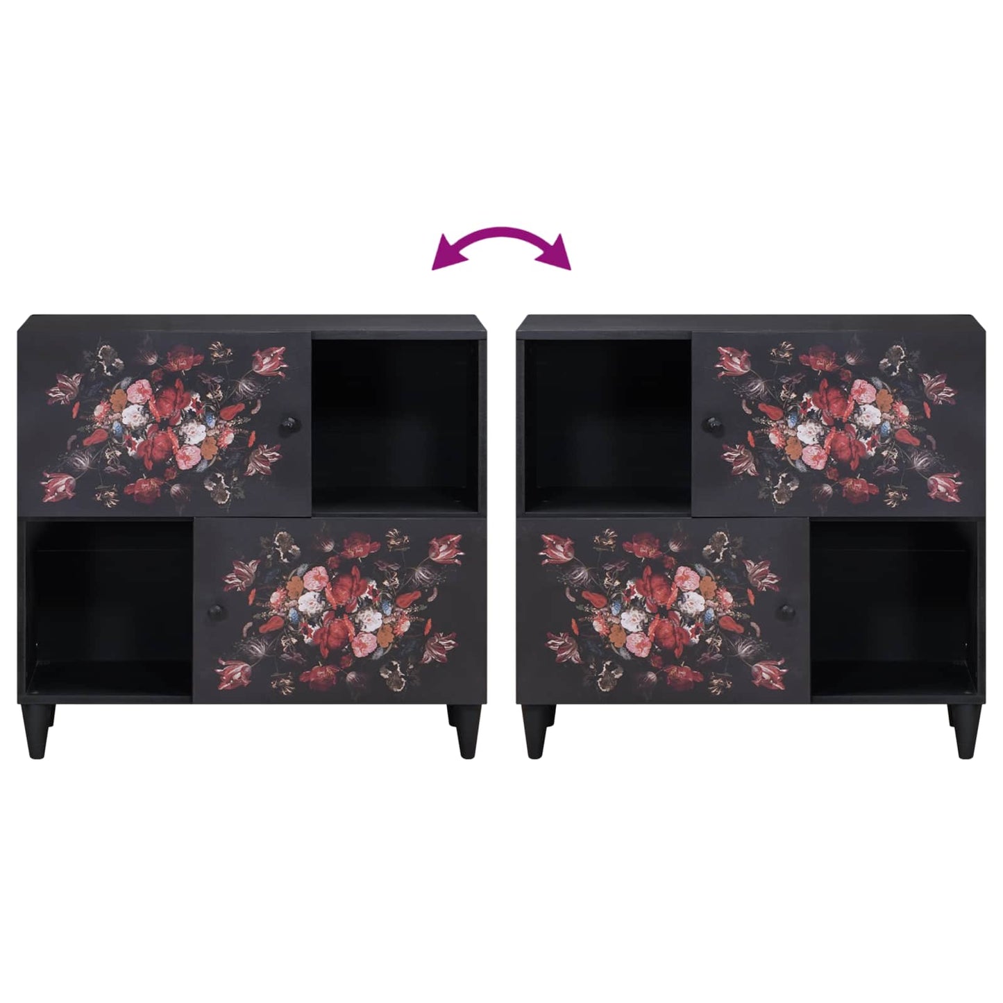 Stauraumschränke Mehrfarbig 80 x 33,5 x 75 cm Massivholz Mango