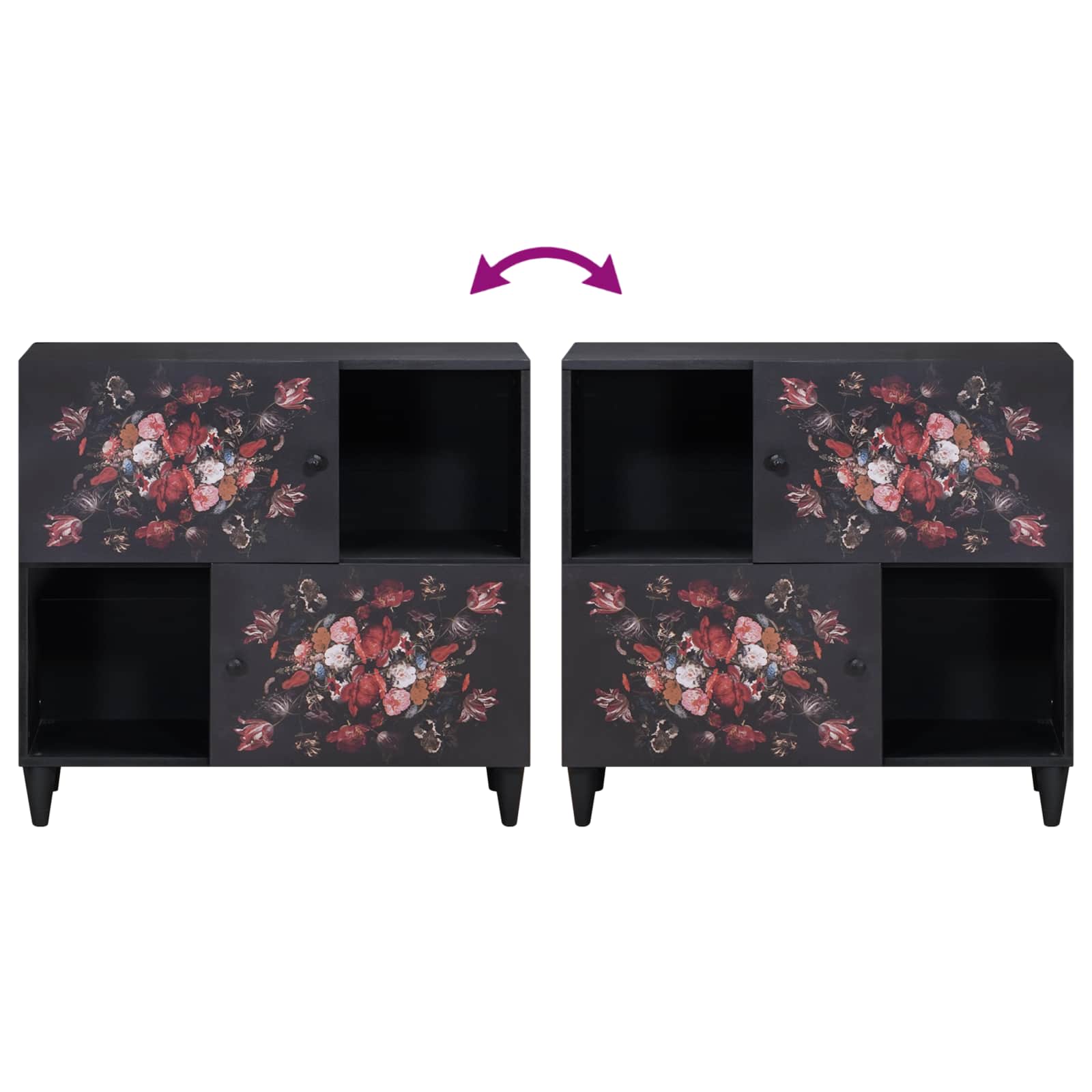 Stauraumschränke Mehrfarbig 80 x 33,5 x 75 cm Massivholz Mango