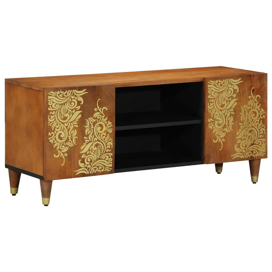 TV-Schränk mit Regal Braun 105 x 33,5 x 46 cm Massivholz Mango