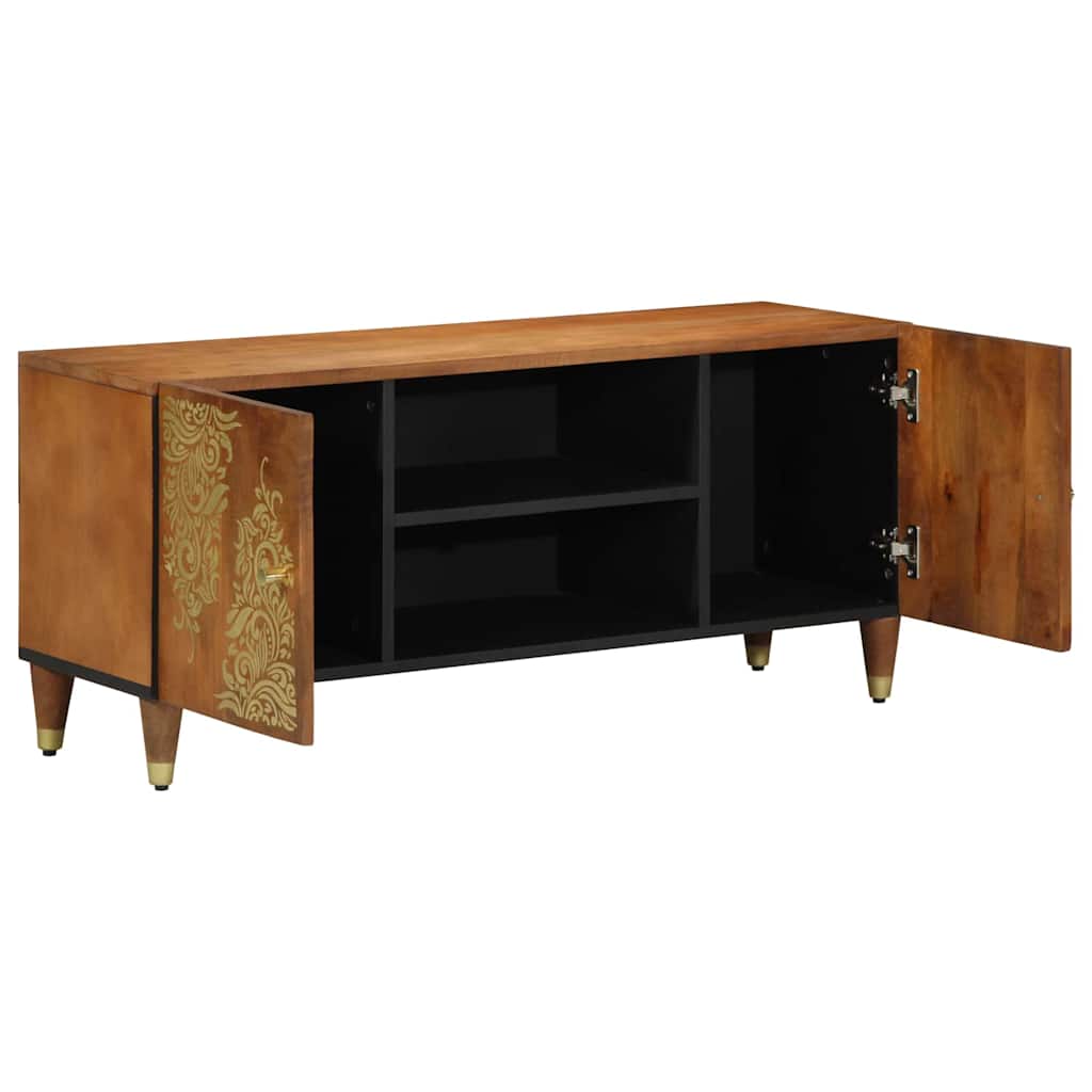TV-Schränk mit Regal Braun 105 x 33,5 x 46 cm Massivholz Mango
