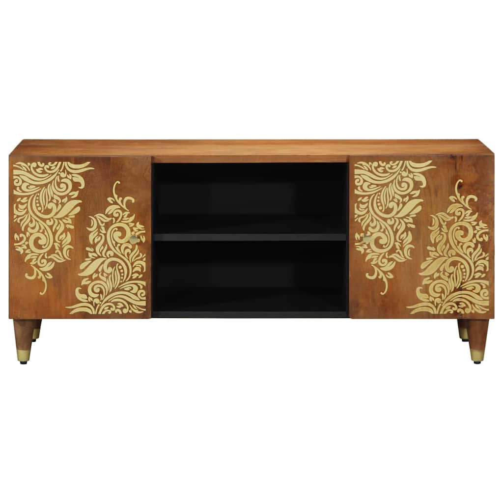 TV-Schränk mit Regal Braun 105 x 33,5 x 46 cm Massivholz Mango