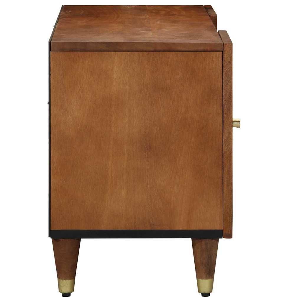 TV-Schränk mit Regal Braun 105 x 33,5 x 46 cm Massivholz Mango