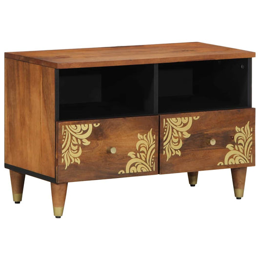 TV-Schränk mit Regal mit Speicher Braun Massivholz Mango