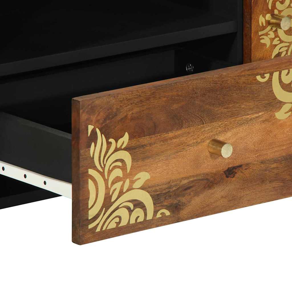 TV-Schränk mit Regal Braun 105 x 33,5 x 46 cm Massivholz Mango