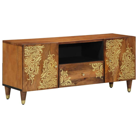 TV-Schränk mit Regal Braun 105 x 33,5 x 46 cm Massivholz Mango
