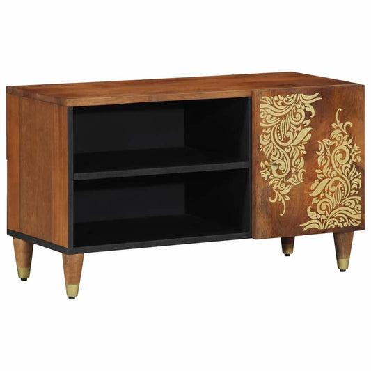 TV-Schränk mit Regal Braun 80 x 31,5 x 46 cm Massivholz Mango