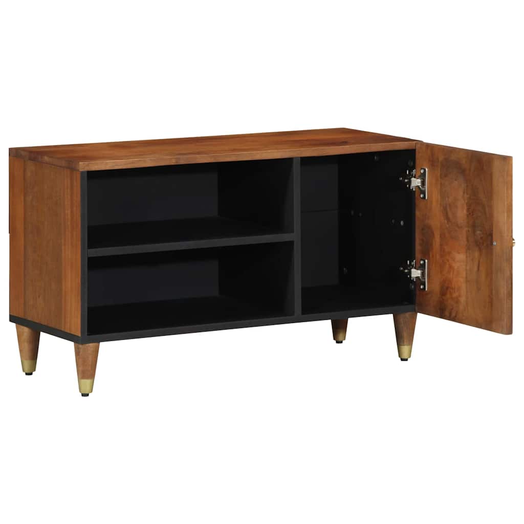 TV-Schränk mit Regal Braun 80 x 31,5 x 46 cm Massivholz Mango