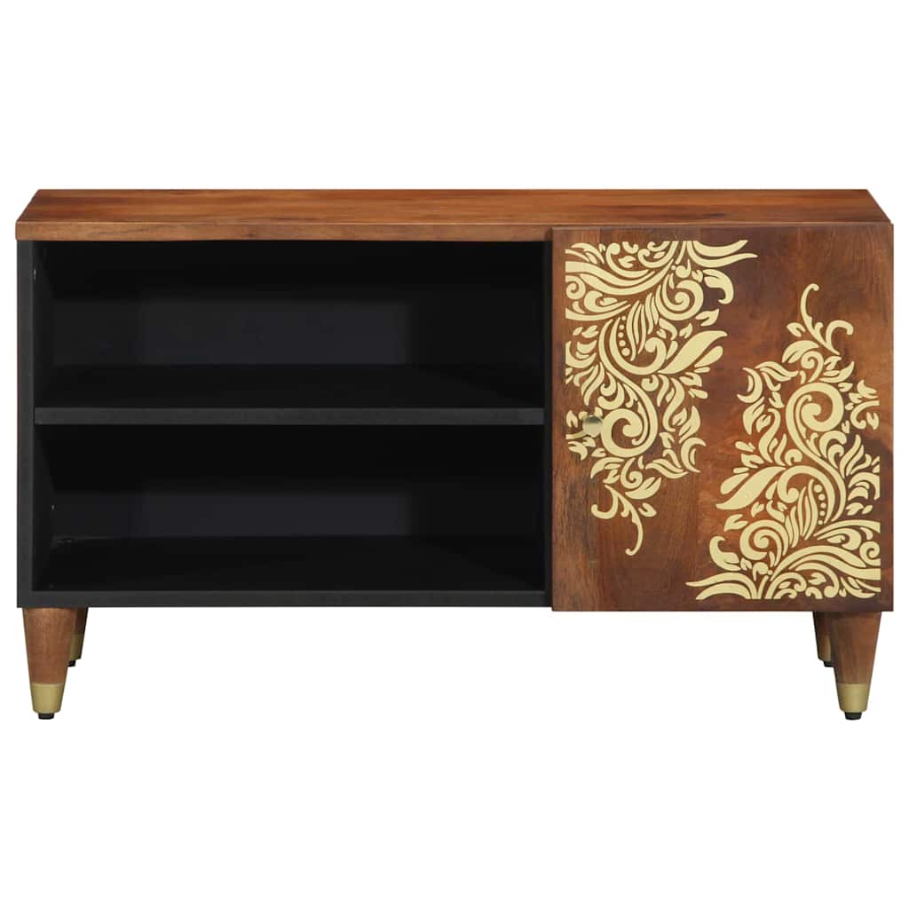 TV-Schränk mit Regal Braun 80 x 31,5 x 46 cm Massivholz Mango