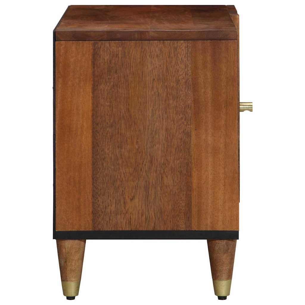 TV-Schränk mit Regal Braun 80 x 31,5 x 46 cm Massivholz Mango