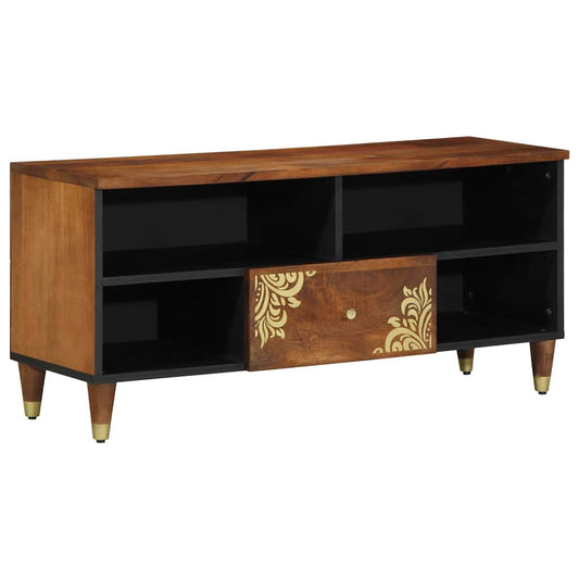 TV-Schränk mit Regal Braun 100 x 33.5 x 46 cm Massivholz Mango