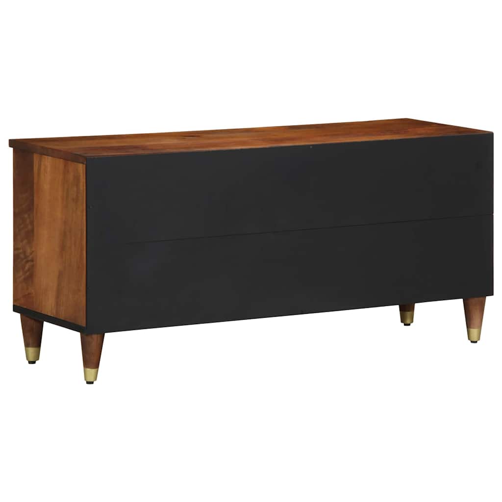 TV-Schränk mit Regal Braun 100 x 33.5 x 46 cm Massivholz Mango