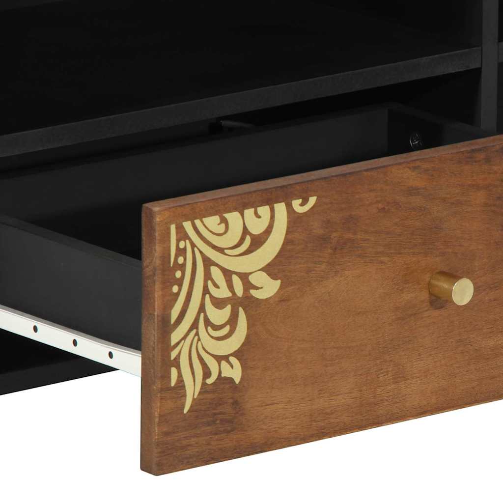TV-Schränk mit Regal Braun 80 x 33.5 x 46 cm Massivholz Mango