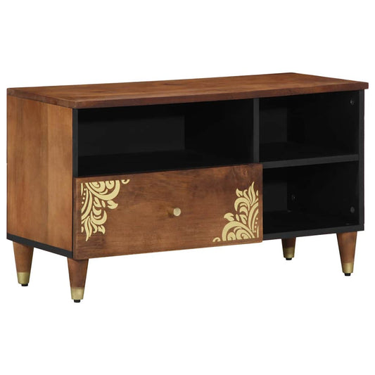 TV-Schränk mit Regal Braun 80 x 33.5 x 46 cm Massivholz Mango