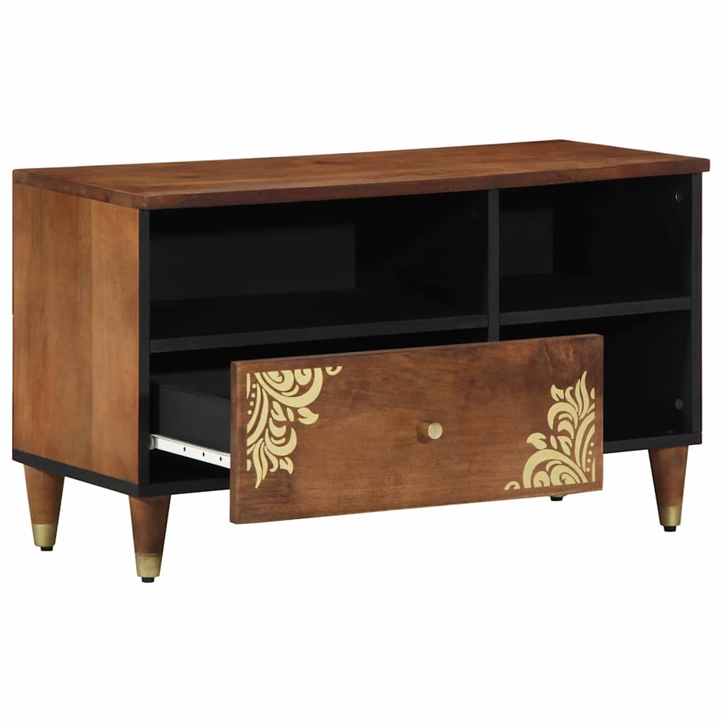 TV-Schränk mit Regal Braun 80 x 33.5 x 46 cm Massivholz Mango