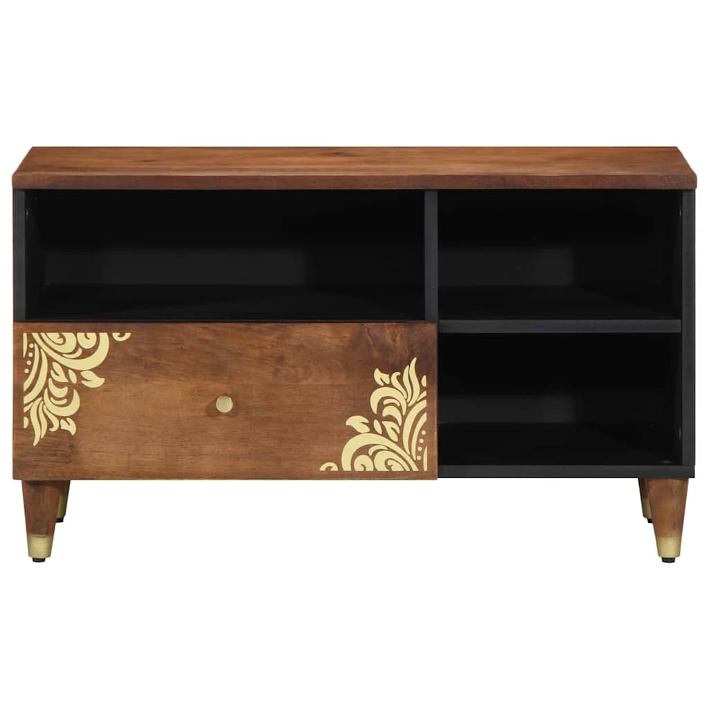 TV-Schränk mit Regal Braun 80 x 33.5 x 46 cm Massivholz Mango