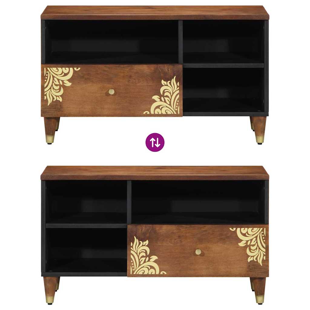 TV-Schränk mit Regal Braun 80 x 33.5 x 46 cm Massivholz Mango