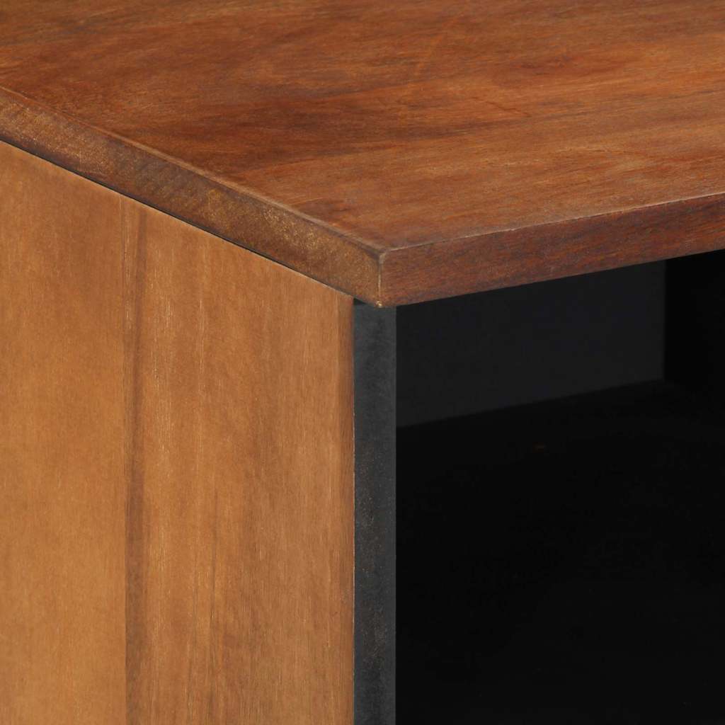 TV-Schränk mit Regal Braun 100 x 33.5 x 46 cm Massivholz Mango