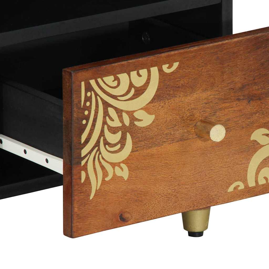 TV-Schränk mit Regal Braun 100 x 33.5 x 46 cm Massivholz Mango
