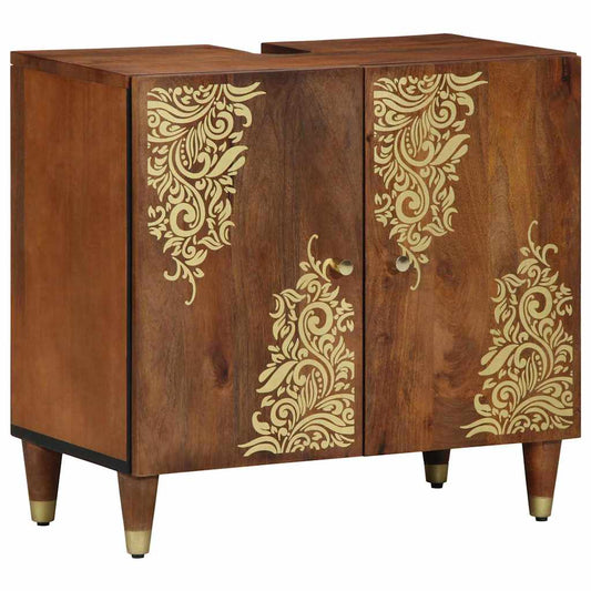 Waschbeckenunterschrank mit Speicher Honigbraun 62 x 33 x 58 cm