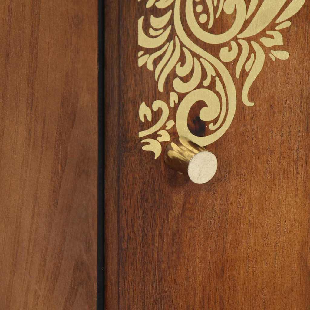 Hochboard mit Regal Braun 40 x 33,5 x 110 cm Massivholz Mango