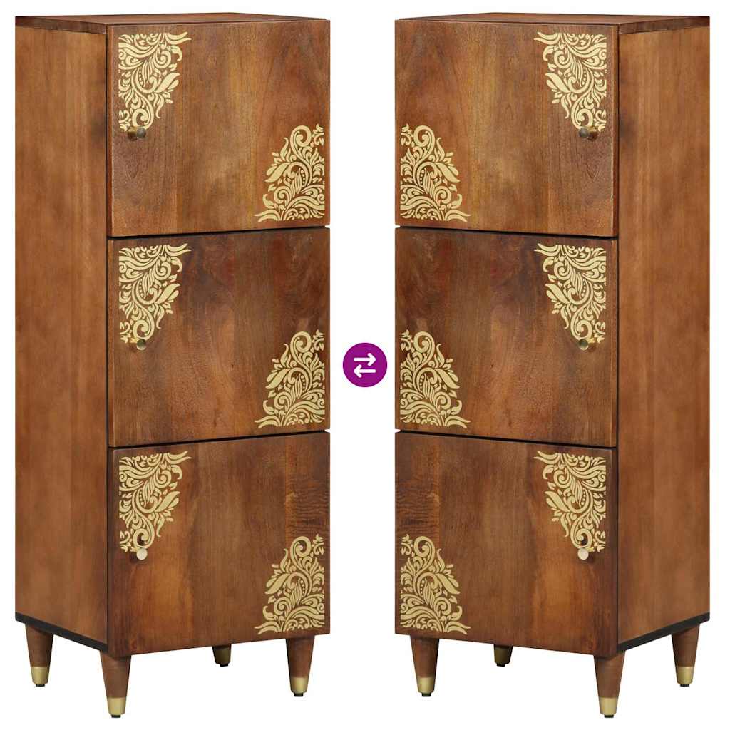 Hochboard mit Regal Braun 40 x 33,5 x 110 cm Massivholz Mango