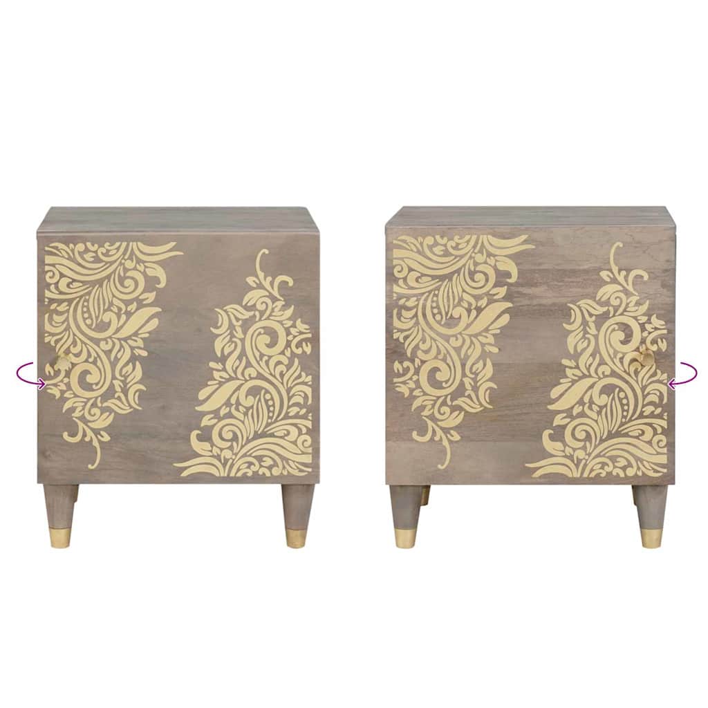 Bedside Cabinet with Door 2 stk. Grau 40 x 33 x 46 cm