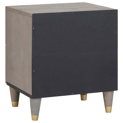 Nachttisch mit Schubladen Grau 40 x 33 x 46 cm Massivholz Mango
