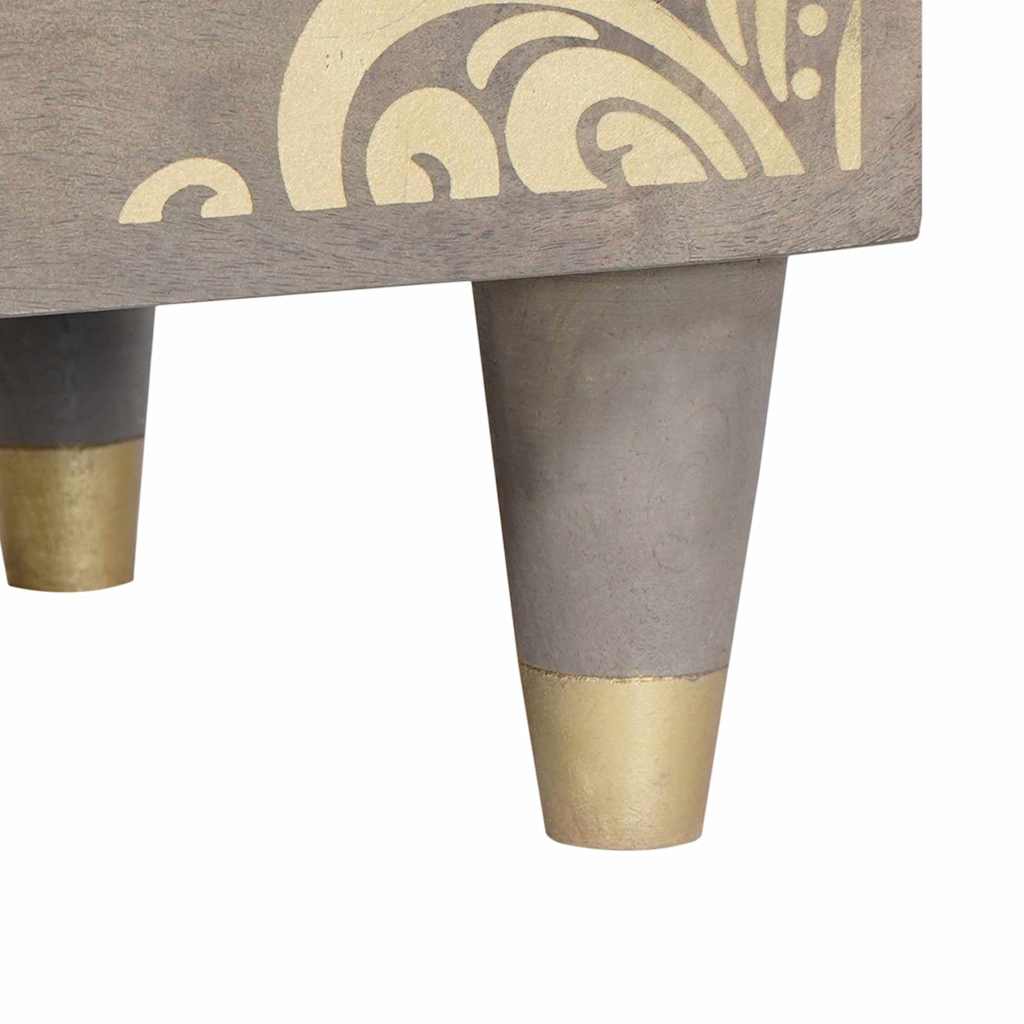 Nachttisch 2 stk. Grau 40 x 33 x 46 cm Massivholz Mango