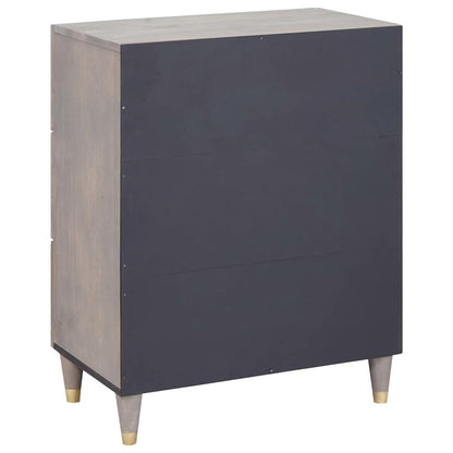 Sideboard Grau und Gold 60 x 33 x 75 cm Massivholz Mango