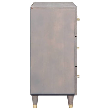Sideboard Grau und Gold 60 x 33 x 75 cm Massivholz Mango