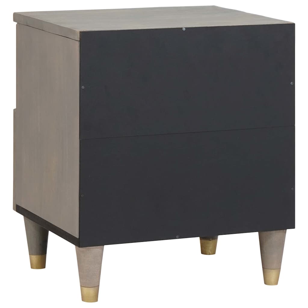 Nachttisch mit Schubladen Grau 40 x 33 x 46 cm Massivholz Mango