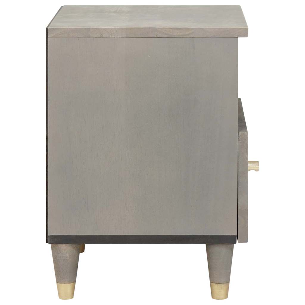 Nachttisch mit Schubladen Grau 40 x 33 x 46 cm Massivholz Mango